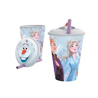 Vaso con Tapa 3D Frozen II Olaf 415 Ml